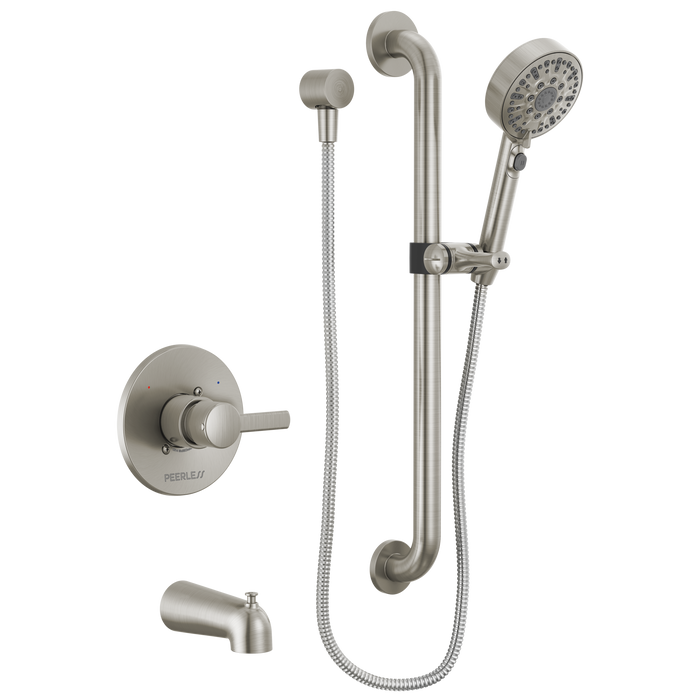 Peerless Precept PTT24147 ADA tub and hand shower, brushed nickel