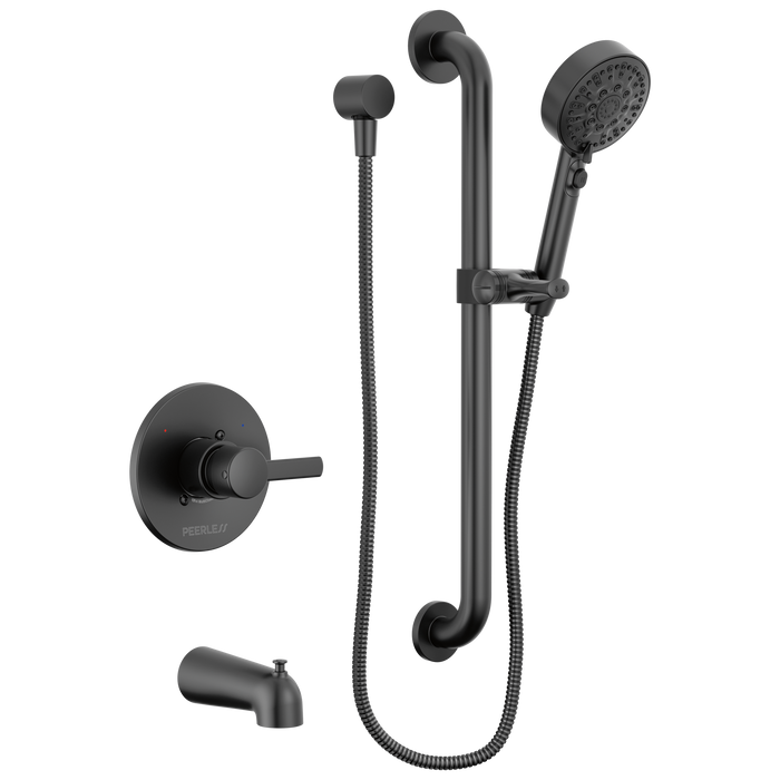 Peerless Precept PTT24147 ADA tub and hand shower, matte black