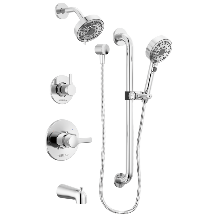 Peerless Precept PTT24447 ADA tub shower and hand shower, chrome