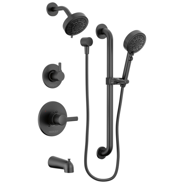 Peerless Precept PTT24447 ADA tub shower and hand shower, matte black