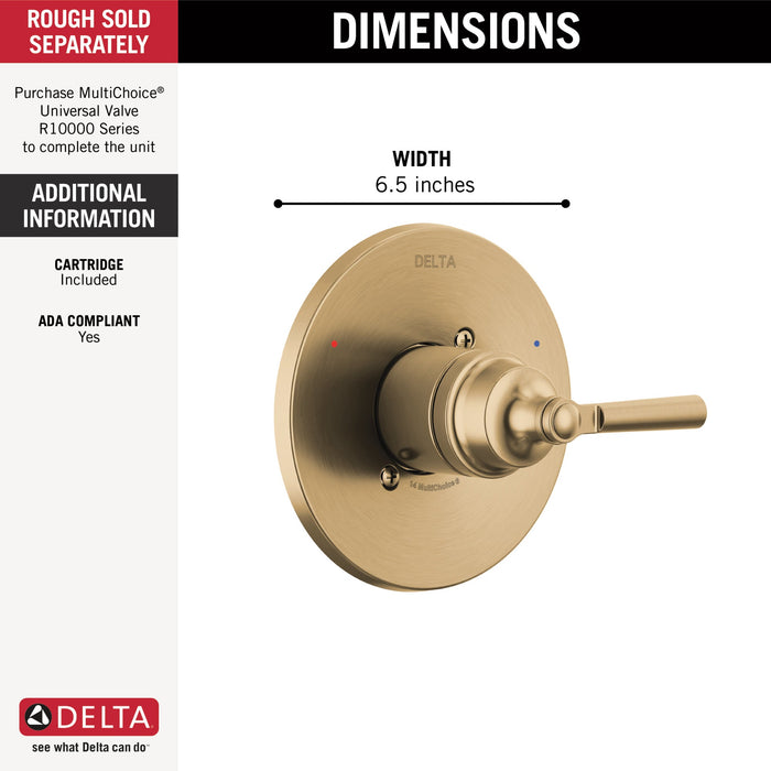 Delta Saylor T14035 Monitor 14 Series Valve Only Trim, champagne bronze - view 2