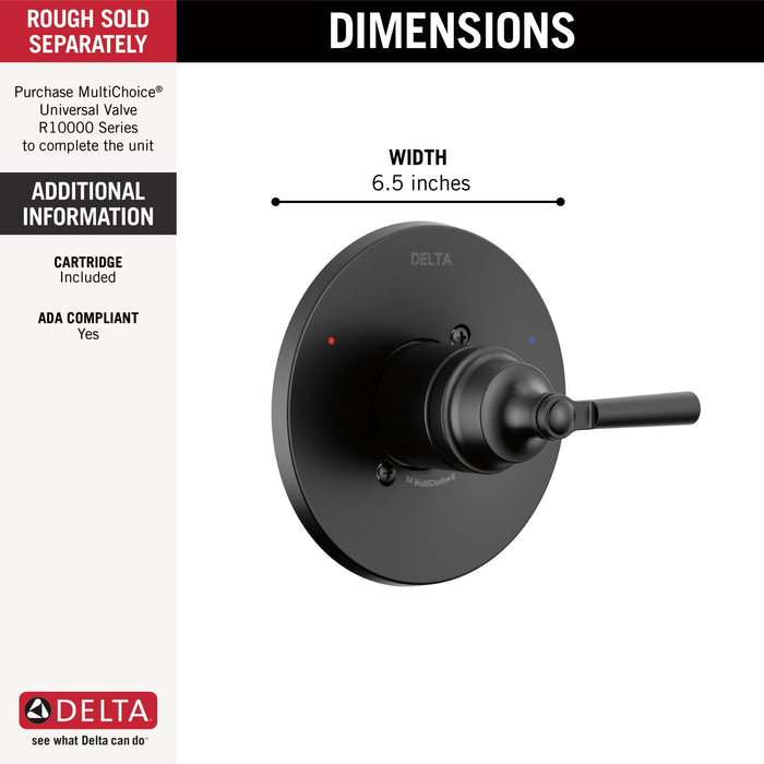 Delta Saylor T14035 Monitor 14 Series Valve Only Trim, matte black - view 2