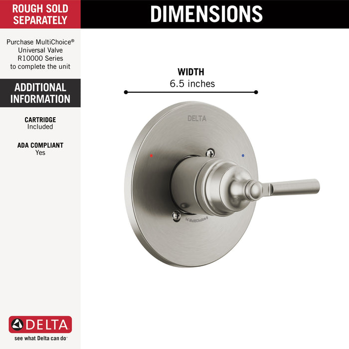 Delta Saylor T14035 Monitor 14 Series Valve Only Trim, stainless - view 3