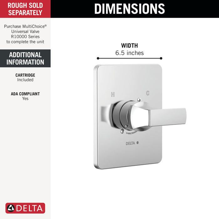 Delta Velum T14037 Monitor 14 Series Valve Only Trim, chrome - view 2