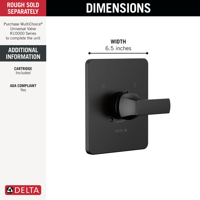 Delta Velum T14037 Monitor 14 Series Valve Only Trim, matte black - view 2