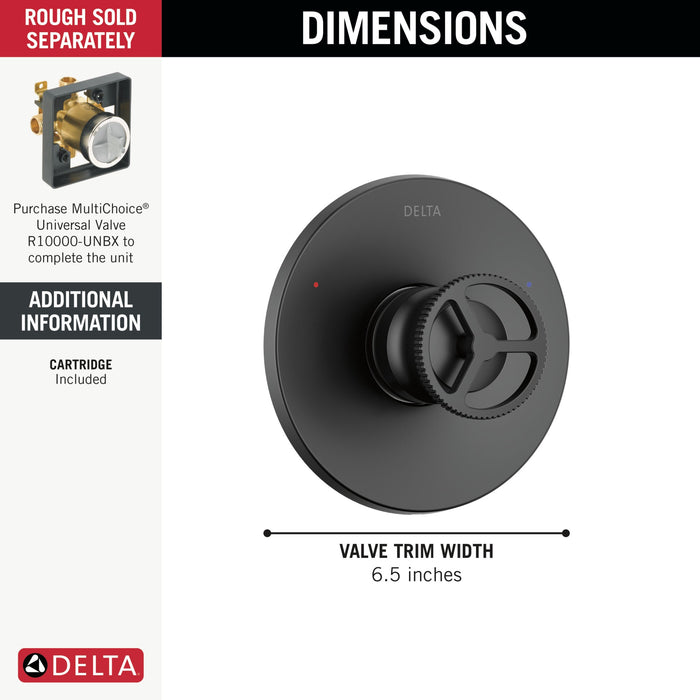 Delta Trinsic T14058 Monitor 14 Series Valve Only Trim, matte black - view 3