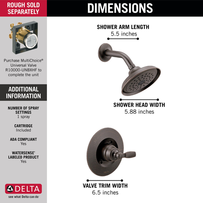 Delta Woodhurst T14232 Shower Trim, venetian bronze - view 2