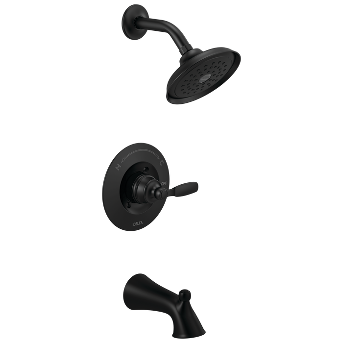 Delta Woodhurst T14432 Tub/Shower Trim, matte black