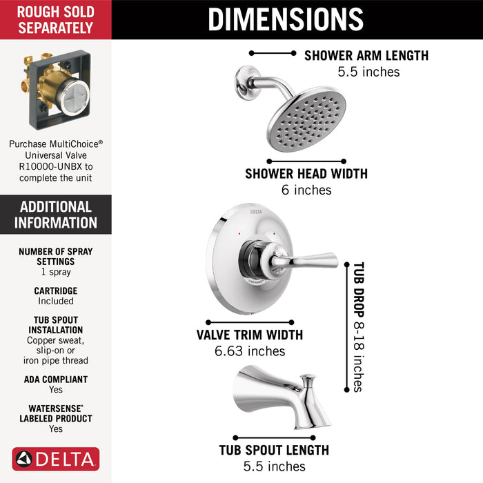 Delta Kayra T14433 Monitor 14 Series Tub & Shower Trim