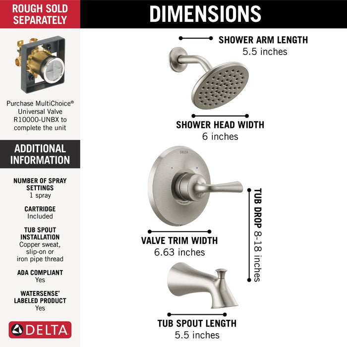 Delta Kayra T14433 Monitor 14 Series Tub & Shower Trim