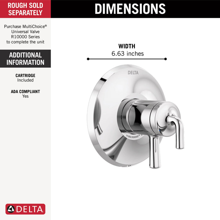 Delta Kayra T17033 Monitor 17 Series Valve Trim Only, chrome - view 2
