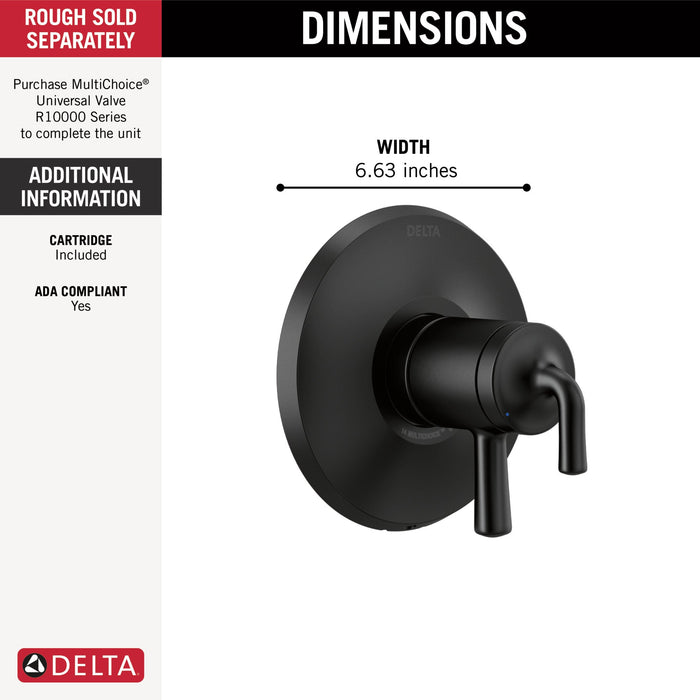 Delta Kayra T17033 Monitor 17 Series Valve Trim Only, matte black - view 2