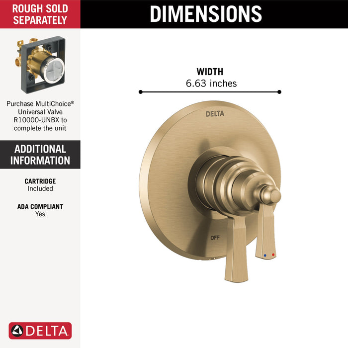 Delta Dorval T17056 Monitor 17 Series Valve Trim Only, champagne bronze - view 2