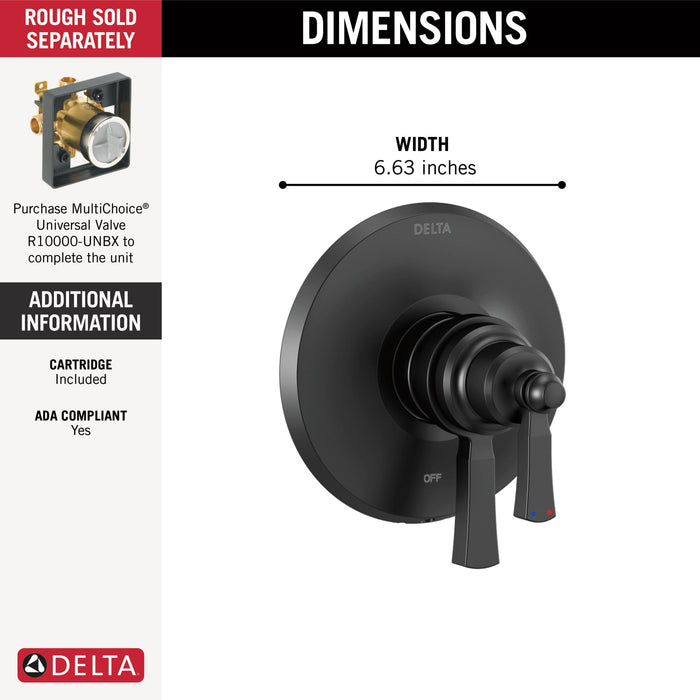 Delta Dorval T17056 Monitor 17 Series Valve Trim Only, matte black - view 2