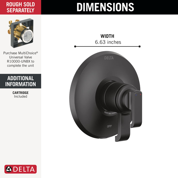 Delta Tetra T17089 17 Series Valve Only Trim, matte black - view 2