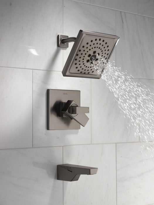 Delta Trillian T17443 17 Series H2Okinetic Tub Shower Trim, lumicoat black stainless - view 4