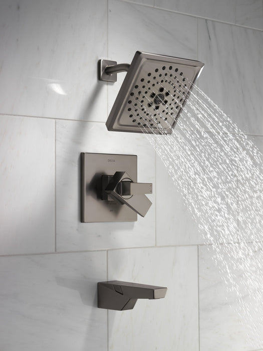 Delta Trillian T17443 17 Series H2Okinetic Tub Shower Trim, lumicoat black stainless - view 5