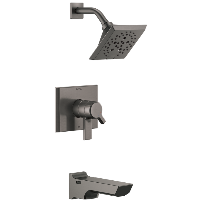 Delta Pivotal T17499 Monitor 17 Series H2OKINETIC Tub and Shower Trim, lumicoat black stainless
