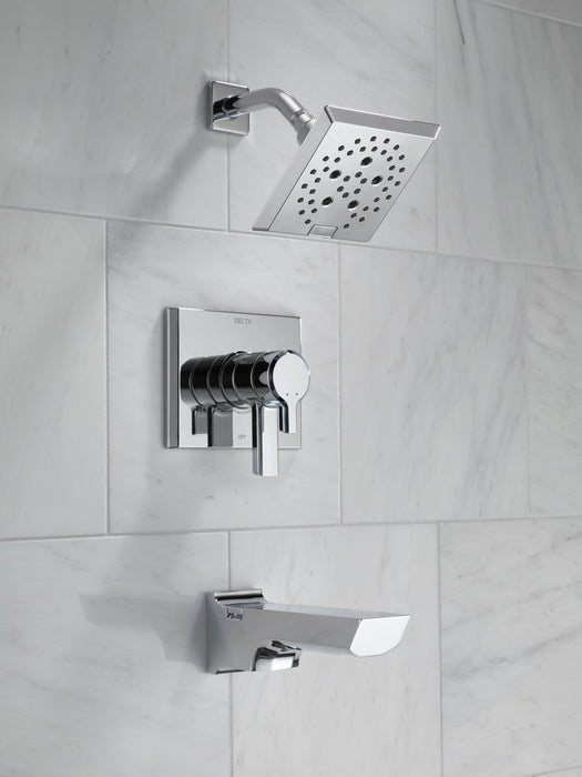 Delta Pivotal T17499 Monitor 17 Series H2OKINETIC Tub and Shower Trim, lumicoat chrome - view 2
