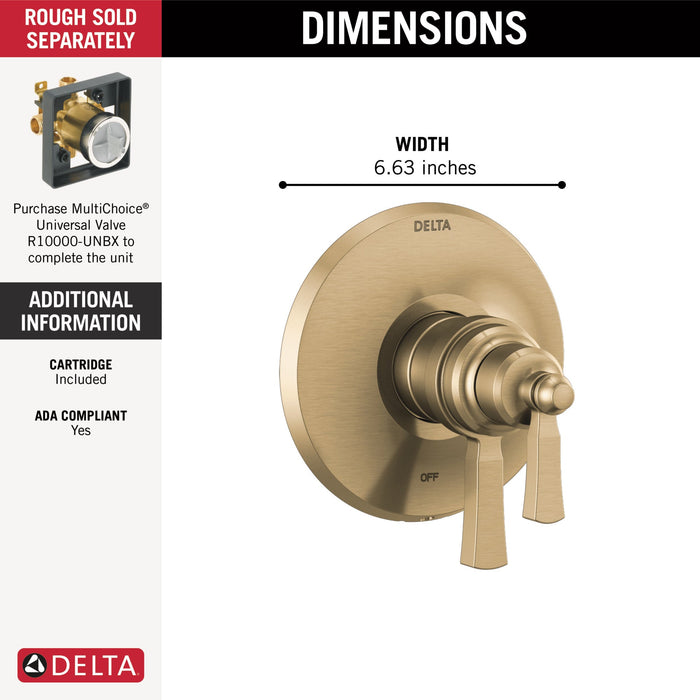 Delta Dorval T17T056 TempAssure 17T Series Valve Only Trim, champagne bronze - view 2