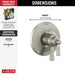 Delta Dorval T17T056 TempAssure 17T Series Valve Only Trim, stainless - view 2