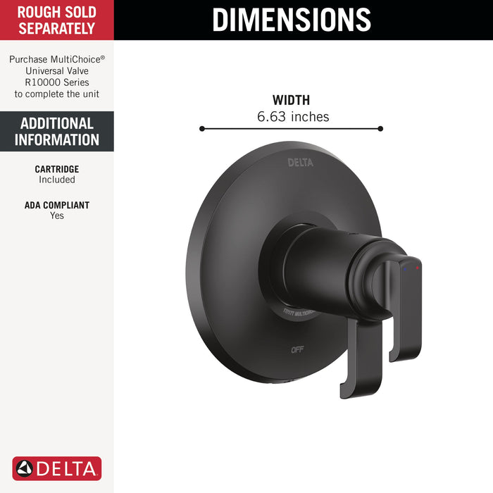 Delta Tetra T17T089 17T Series Valve Only, matte black - view 2