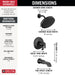 Delta Tetra T17T489 17T Series Tub Shower Trim, matte black - view 2