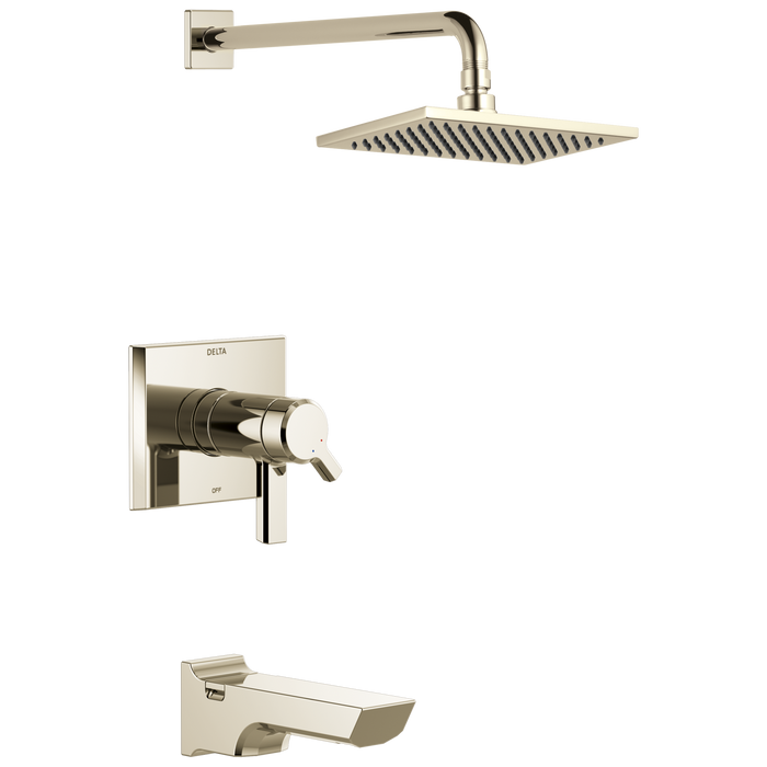 Delta Pivotal: TempAssure 17T Series H2OKinetic Tub & Shower Trim, lumicoat polished nickel