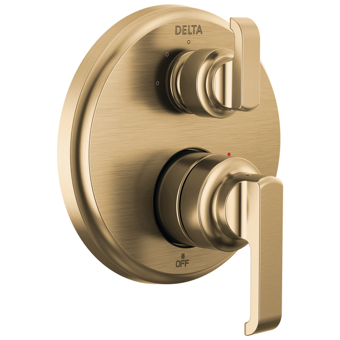 Delta Tetra T24889 14 Series Integrated Diverter Trim with 3-Setting, lumicoat champagne bronze