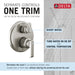 Delta Tetra T24889 14 Series Integrated Diverter Trim with 3-Setting, lumicoat stainless - view 2