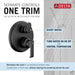 Delta Tetra T24889 14 Series Integrated Diverter Trim with 3-Setting, matte black - view 2