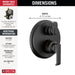 Delta Tetra T24889 14 Series Integrated Diverter Trim with 3-Setting, matte black - view 3