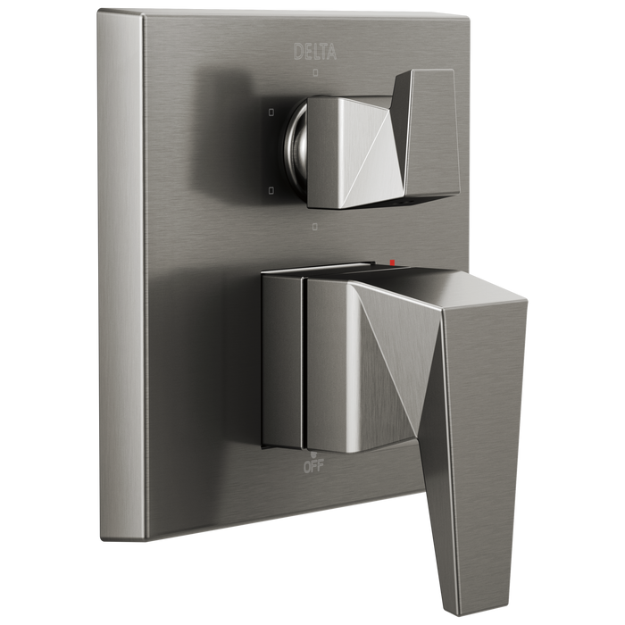 Delta Trillian T24943 Two-Handle Monitor 14 Series Valve Trim with 6-Setting Diverter, lumicoat black stainless