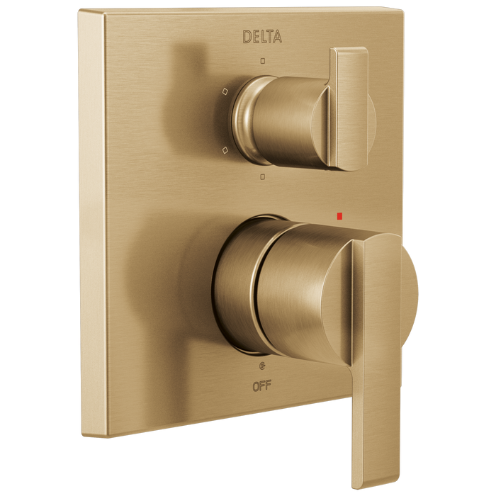 Delta Ara T24967 Angular Modern Monitor 14 Series Valve Trim with 6-Setting Integrated Diverter, champagne bronze