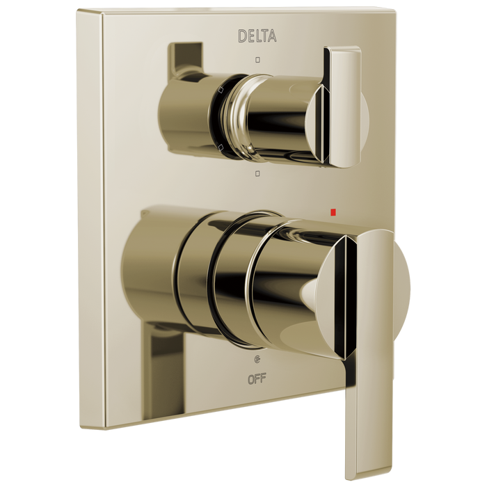 Delta Ara T24967 Angular Modern Monitor 14 Series Valve Trim with 6-Setting Integrated Diverter, polished nickel