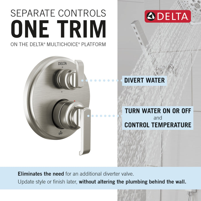 Delta Tetra T24989 14 Series Integrated Diverter Trim with 6-Setting