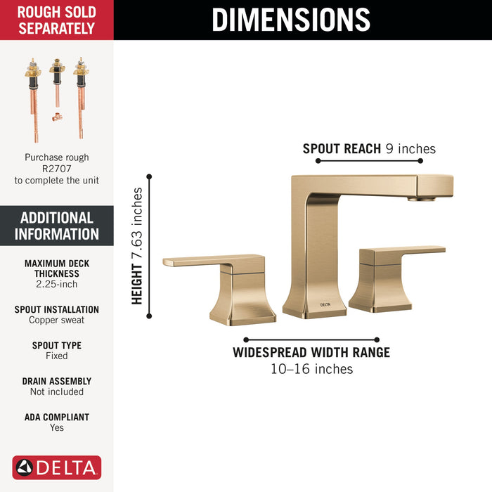Delta Velum T2737 Roman Tub Trim, champagne bronze - view 2