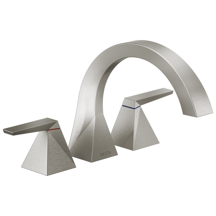 Delta Trillian T2746 Two-Handle Roman Tub Trim, lumicoat stainless