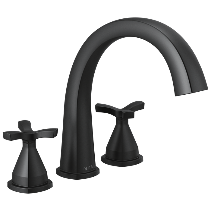 Delta Stryke: Three Hole Roman Tub Trim, matte black