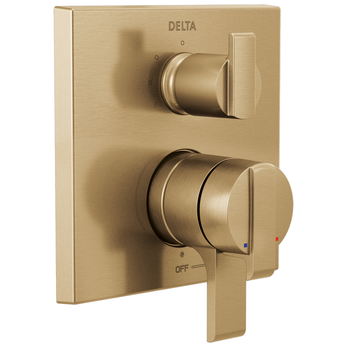 Delta Ara T27867 Angular Modern Monitor 17 Series Valve Trim with 3-Setting Integrated Diverter, champagne bronze