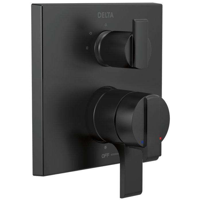 Delta Ara T27867 Angular Modern Monitor 17 Series Valve Trim with 3-Setting Integrated Diverter, matte black
