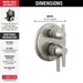 Delta Galeon T27871 17S Integrated Diverter Trim - 3 Setting, lumicoat stainless - view 2