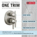 Delta Galeon T27871 17S Integrated Diverter Trim - 3 Setting, lumicoat stainless - view 3