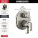 Delta Tetra T27889 17 Series Integrated Diverter Trim with 3-Setting, lumicoat stainless - view 3