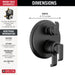 Delta Tetra T27889 17 Series Integrated Diverter Trim with 3-Setting, matte black - view 3
