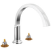 Delta Tetra T2788 Roman Tub Trim, lumicoat chrome