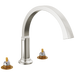 Delta Tetra T2788 Roman Tub Trim, lumicoat stainless