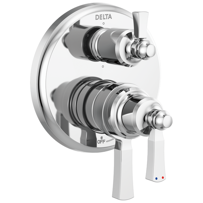 Delta Dorval T27956 Traditional 2-Handle Monitor 17 Series Valve Trim with 6 Setting Diverter