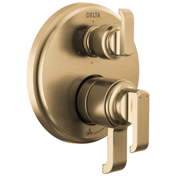 Delta Tetra T27989 17 Series Integrated Diverter Trim with 6-Setting, lumicoat champagne bronze