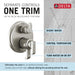 Delta Tetra T27989 17 Series Integrated Diverter Trim with 6-Setting, lumicoat stainless - view 2